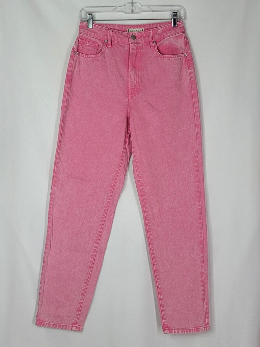 HARPER HERITAGE Pink Acid Wash High Waisted Tapered Leg Denim Mom Jeans Size 26